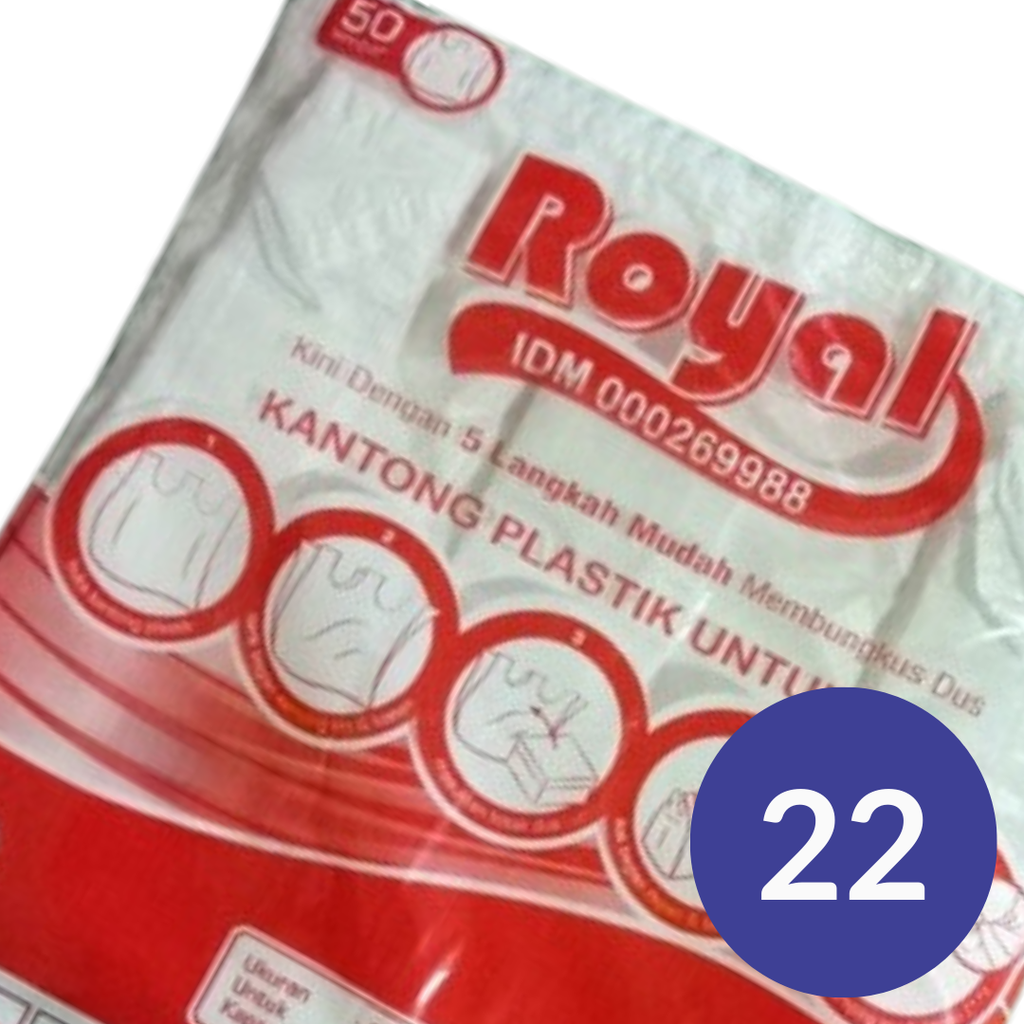 ROYAL Kresek HD 25x53 Dus 22 Putih Pak(50) 