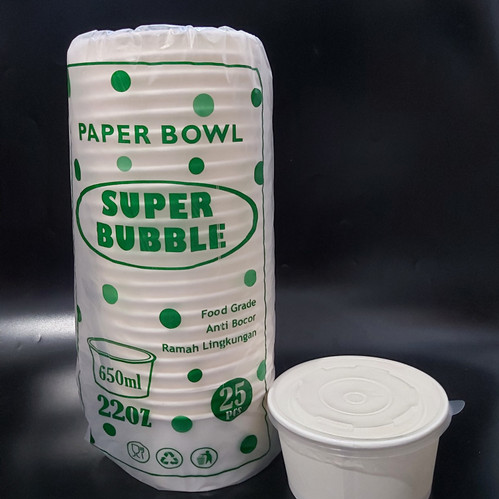 SUPER BUBBLE Paper Bowl 22oz 650ml D125 T65