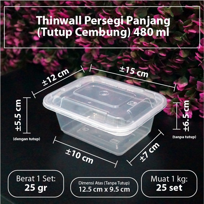 DM Thinwall Rectangle Kotak 480ml