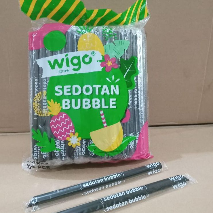 WIGO Sedotan Steril Bubble Lancip 1221 WF Hitam Pak(100)