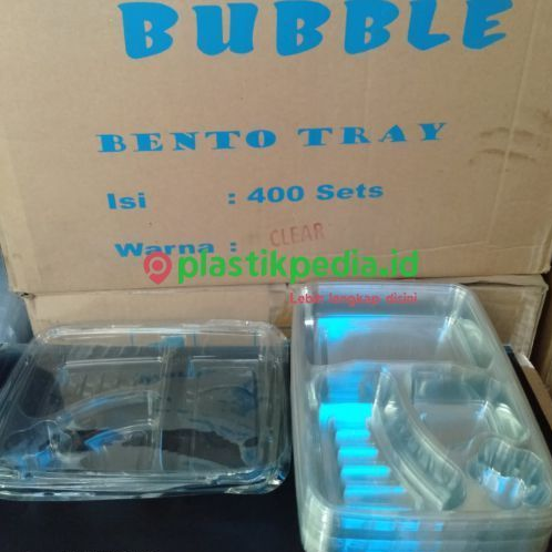 Bento Tray Pet Sekat 4 Clear