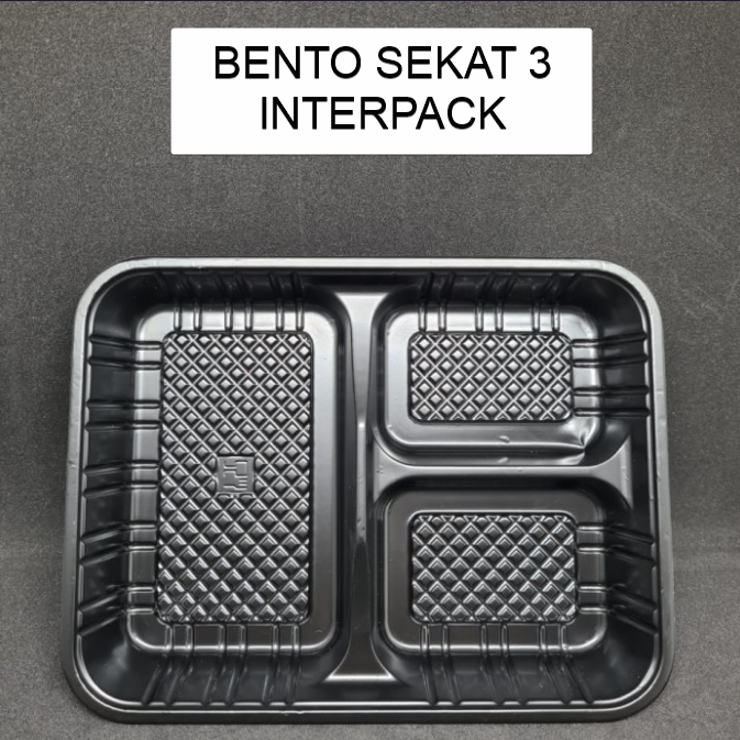 INTERPACK Bento Sekat 3 Hitam