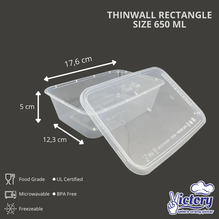 VICTORY Thinwall Rectangle 650ml