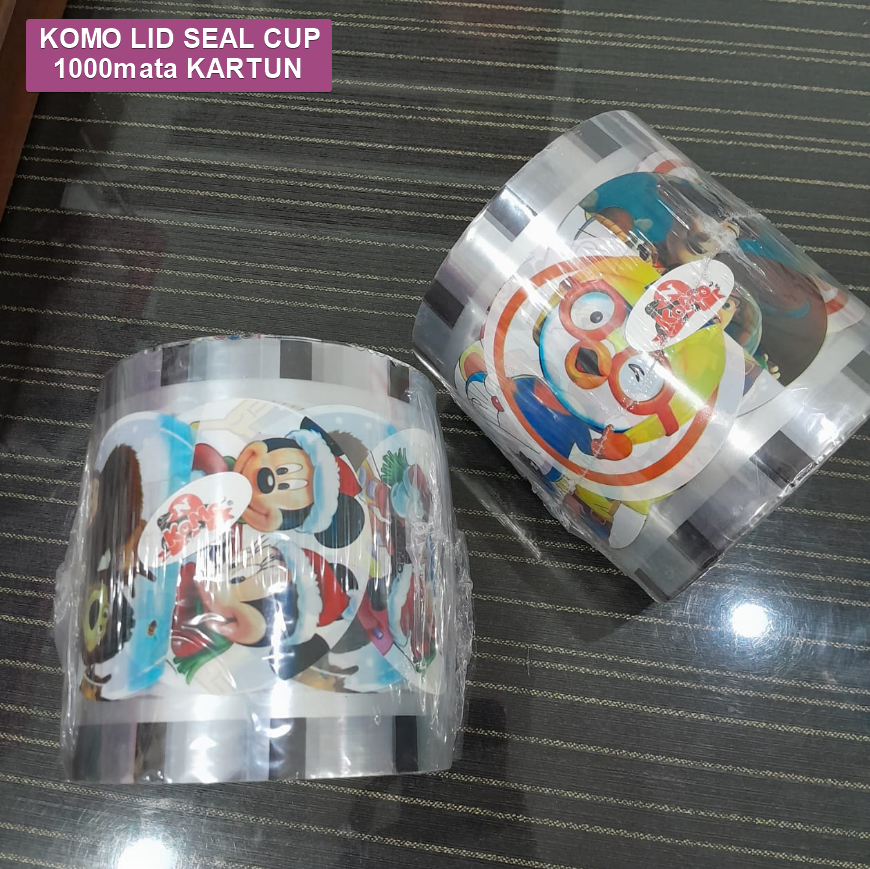 KOMO Lid Seal Cup 13cm 1000 Mata Kartun