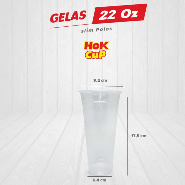 HOK PP Cup 22oz 660ml 9gr D92 Natural Slim