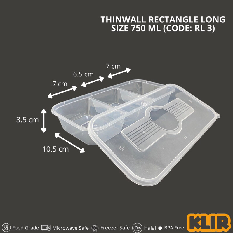 KLIR Thinwall RL 3 Rectangle Long