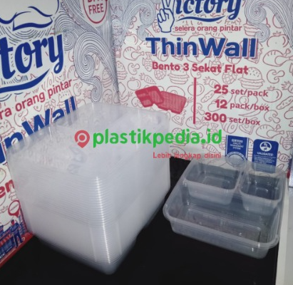 VICTORY Thinwall LunchBox Sekat 3 Flat