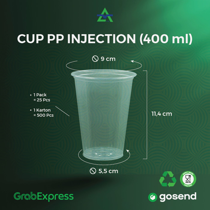 WAL PP Inject Cup 14oz 400ml Natural