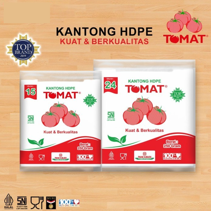 TOMAT Kresek HDPE 15x33 Transparant Pak (110)