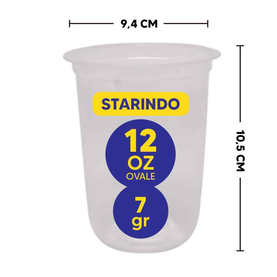 Starindo SJP PP Cup U Oval 12oz 360ml 7gr D94