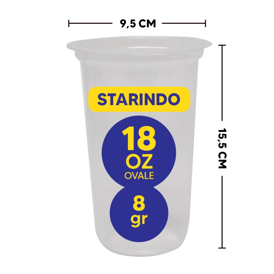 Starindo SJP PP Cup U Oval 18oz 540ml 8gr D94