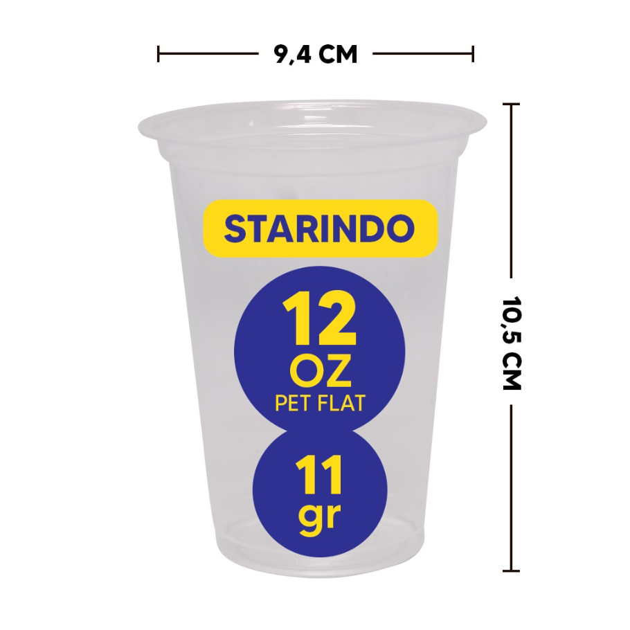 Starindo SJP PET Cup 12oz 360ml 11gr D92.5/D93