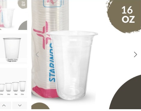 Starindo SJP PET Cup 16oz 480ml 12.5gr D92.5/93