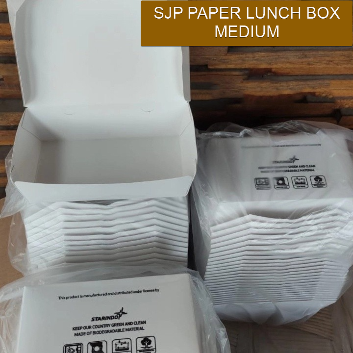 Starindo SJP Paper Lunch Box Medium 160x90x50 Putih