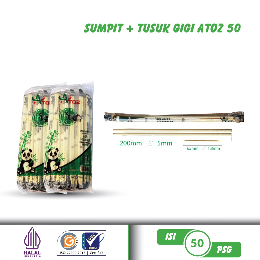 ATOZ Sumpit + Tusuk Gigi Pak(50)