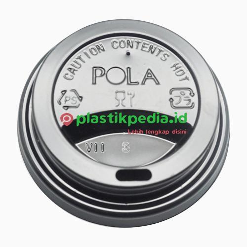 POLA HIPS Lid Cup Hot Dome 8oz 240ml D79 D83 Hitam