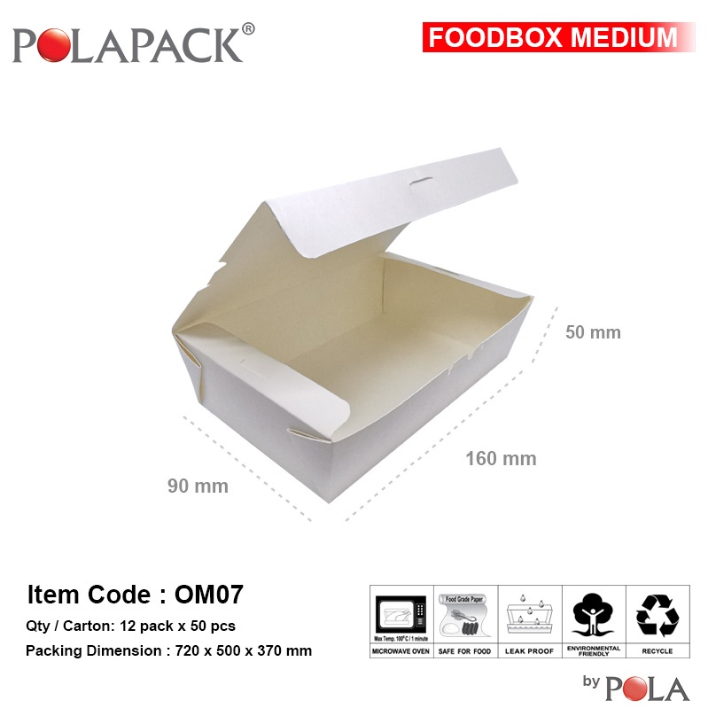 POLA Lunchbox Medium uk 160x80x50mm Putih