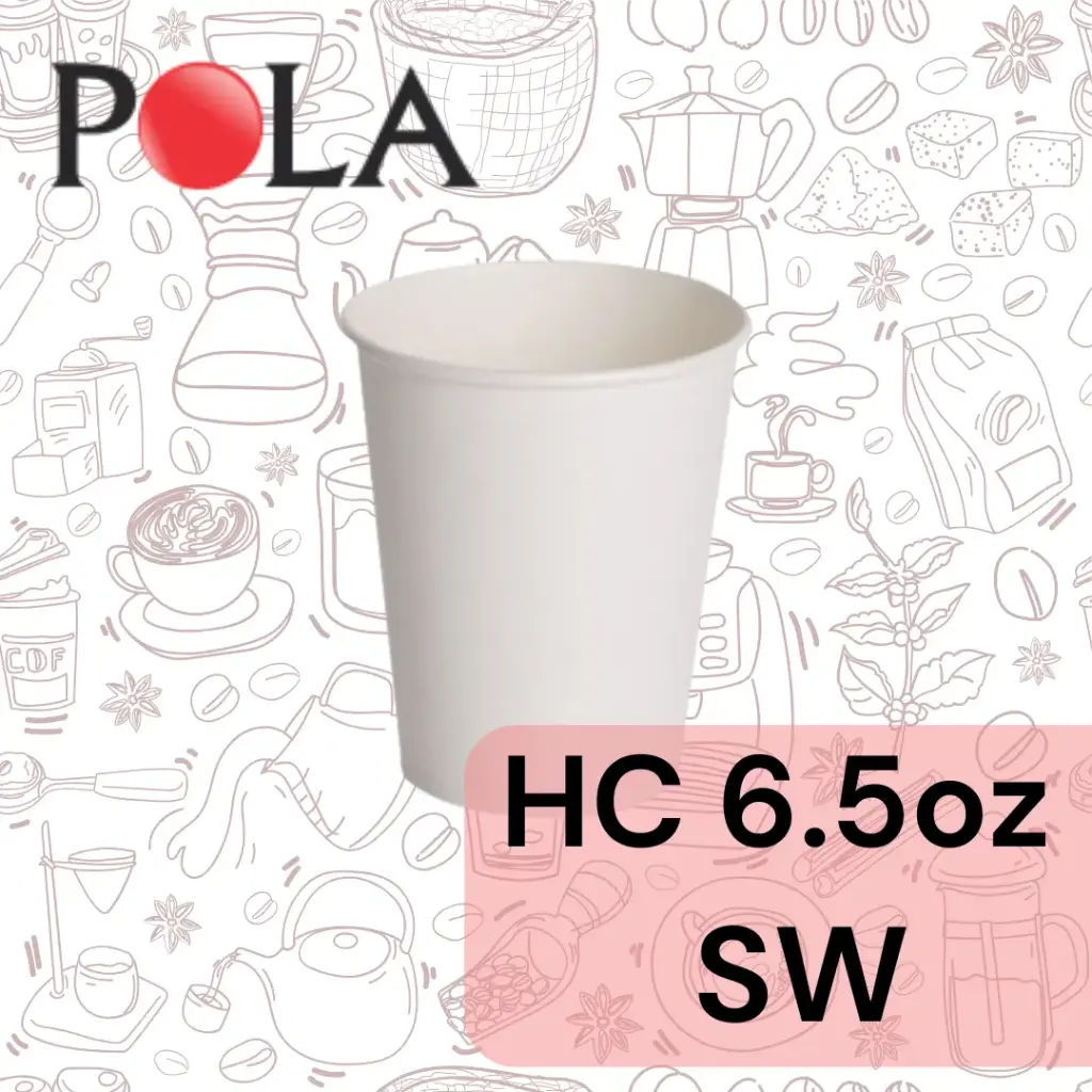 POLA Paper Hot Cup Single Wall 6.5oz 200ml Putih