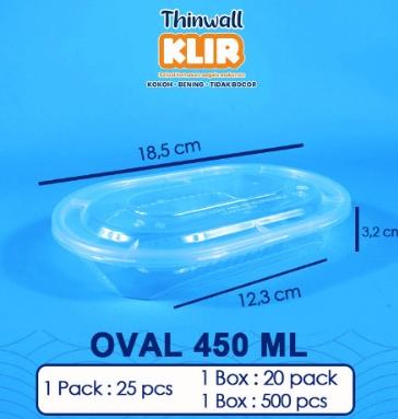 KLIR Thinwall Oval 450ml