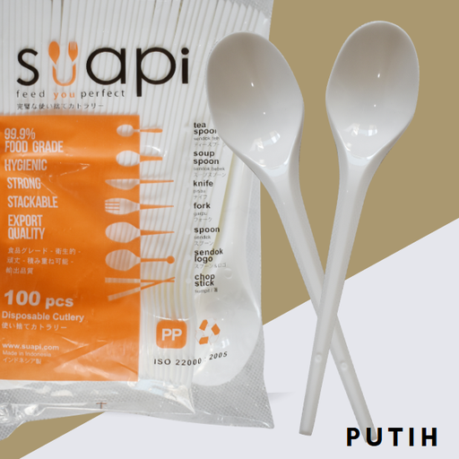 [GTP.SPP] SUAPI PP Sendok Makan Putih Pak(100)