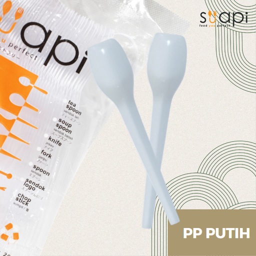 [GTP.SMP] SUAPI PP Sendok Makan Medium Putih Pak(25)