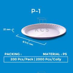 [KCS.P1] KCS Styrofoam Piring P1 D215x22mm