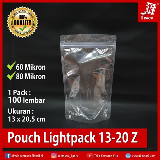 [PRP.PL132080] Kpack Pouch Lightpack 13x20cm 80mic Pak(100)