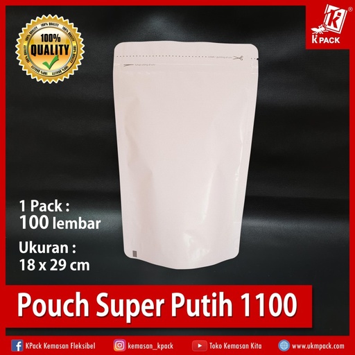 [PRP.PS1100P] Kpack Pouch Padat Super 1100z 18x29cm Putih Pak(100)