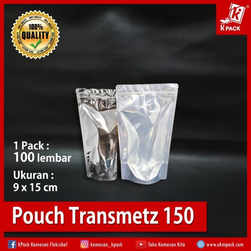 [PRP.PT150S] Kpack Pouch Transmetz 150z 9x15cm Silver Pak(100)