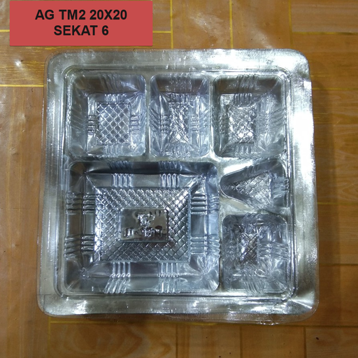 [AKK.TM2] AG TM2 Tray Mika Kotak Sekat 6 uk 20x20