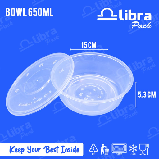 [LJP.R650] LIBRA Thinwall Round 650ml RD