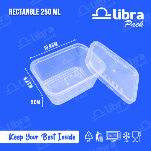 [LJP.RECT250] LIBRA Thinwall Rectangle 250ml