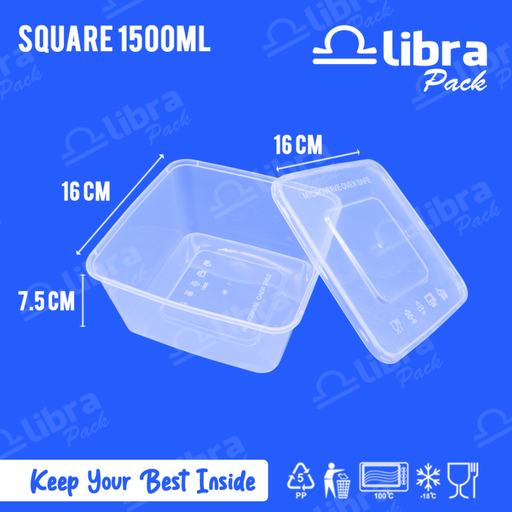 [LJP.S1500] LIBRA Thinwall Square 1500ml