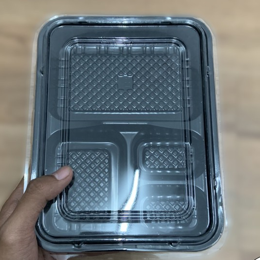 [MKJ.S4H] INTERPACK Bento Sekat 4 RTR 224 Hitam