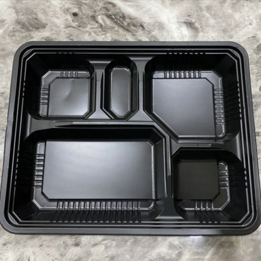 [MKJ.S5H] INTERPACK Bento Sekat 5 Hitam