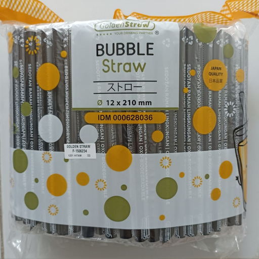 [LJP.1221WFH] GOLDEN STRAW OXO Sedotan Steril Bubble Lancip 1221 WF Hitam Pak(250)