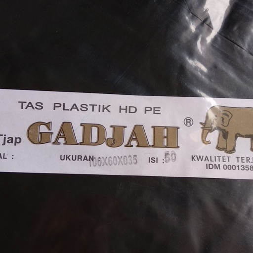 [TLC.60100H] Gajah HD Sampah 0035x60x100 Hitam Pak(50)