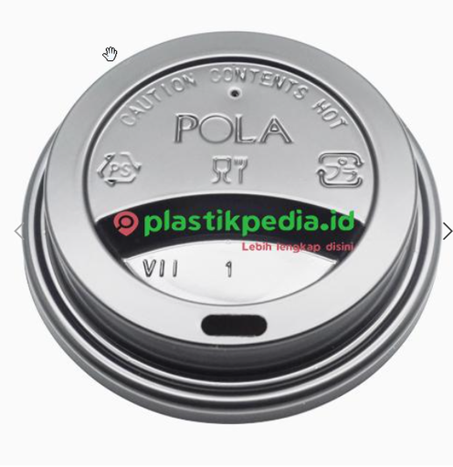 [PPJ.LHC12H] POLA HIPS Lid Cup Hot Dome 12oz 360ml Hitam