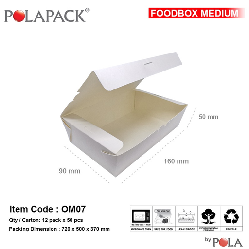 [PPJ.LBMME] POLA Lunchbox Medium uk 160x80x50mm Putih