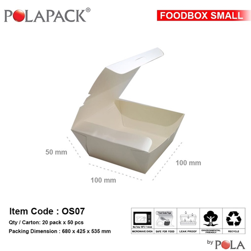 [PPJ.LBS] POLA Lunchbox Small uk 100x100x50mm Putih