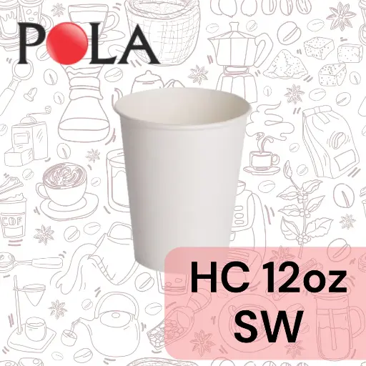 [PPJ.HCSW12] POLA Paper Hot Cup Single Wall 12oz 360ml Putih