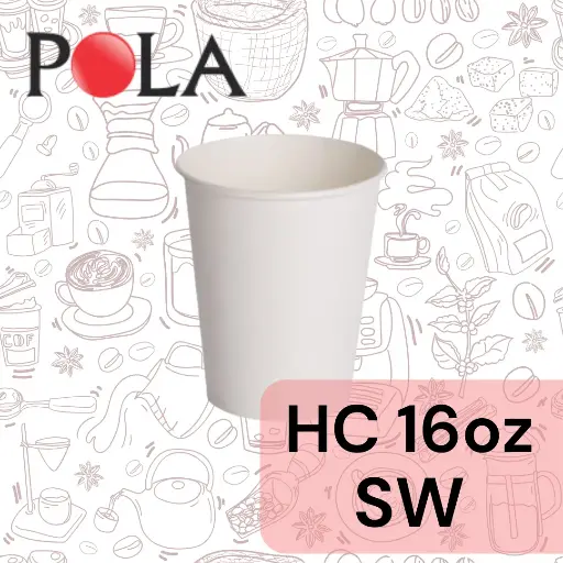 [PPJ.HCSW16] POLA Paper Hot Cup Single Wall 16oz 480ml Putih